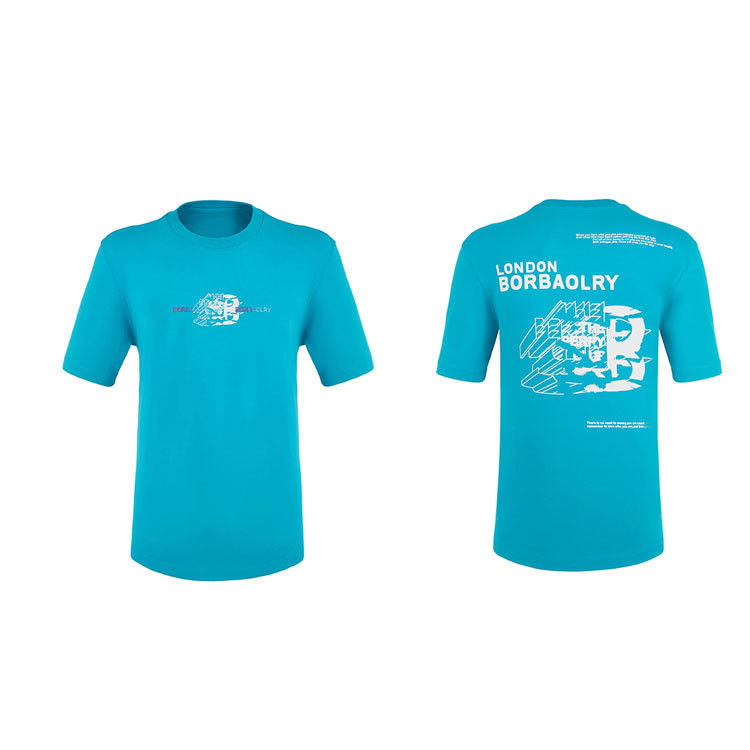 Áo thun nam cảm giác băng thở với nhãn logo tùy chỉnh và màu đen trắng xanh dương