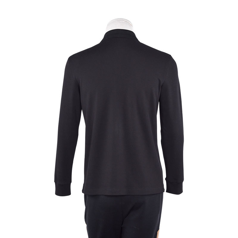 Áo polo tay dài nam giới Miếng bông Spandex thân thiện với da với logo tùy chỉnh