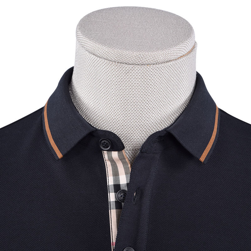 Bán hàng sỉ Thẻ thiết kế tùy chỉnh Đàn ông đơn giản tay dài áo Polo Logo áo thun bông