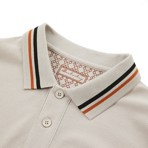 Thường phù hợp Polo áo thun sọc khô nhanh Odm với logo tùy chỉnh vải đan