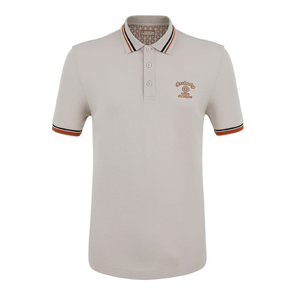 Thường phù hợp Polo áo thun sọc khô nhanh Odm với logo tùy chỉnh vải đan