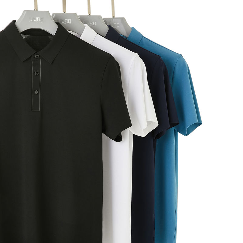 Đơn giản nhuộm thiết yếu mềm bông áo polo cho nam giới với trọng lượng vải 170-210g