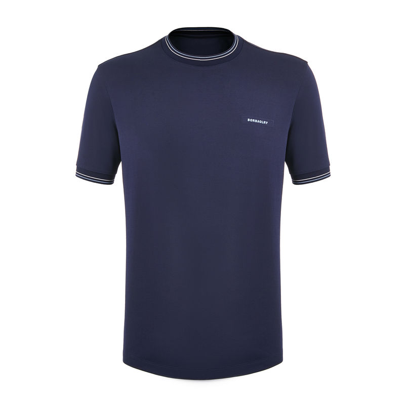 230 Gsm Cotton T-Shirt Cho Người đàn ông tay ngắn O cổ thắt thắt cổ