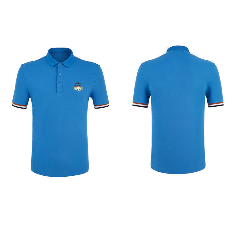 95% polyester 5% Spandex vải Golf Polo áo choàng nam với thiết kế tay áo sọc