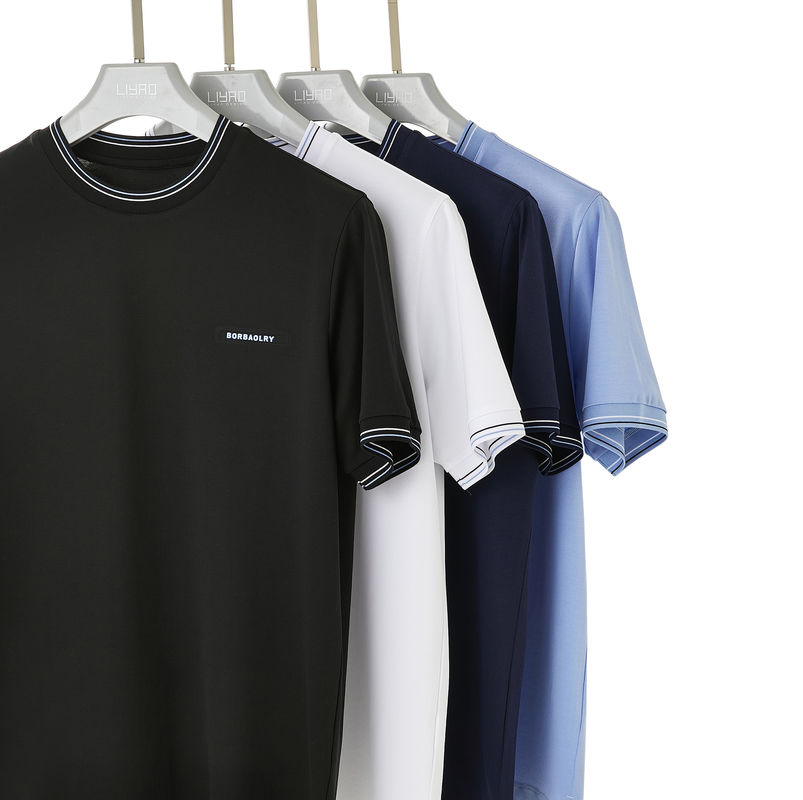 O-Neck cổ áo khoác vải đan thể thao áo phông lớn phong cách logo tùy chỉnh cho nam giới