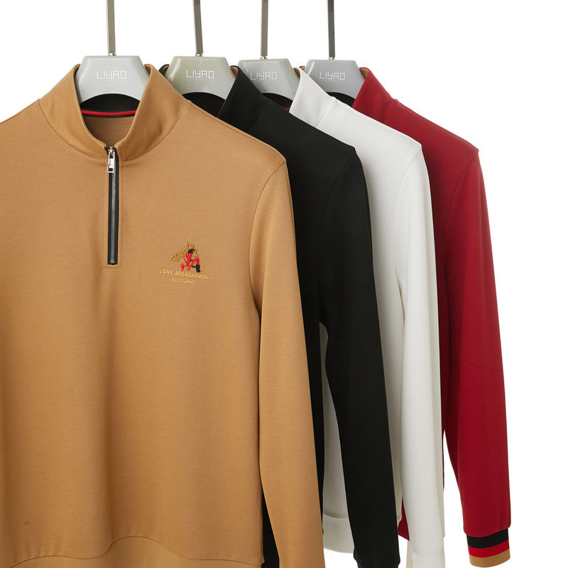 Áo polo tay dài golf nam giới trong 100% chất liệu bông Pique với sự thăng hoa đầy đủ