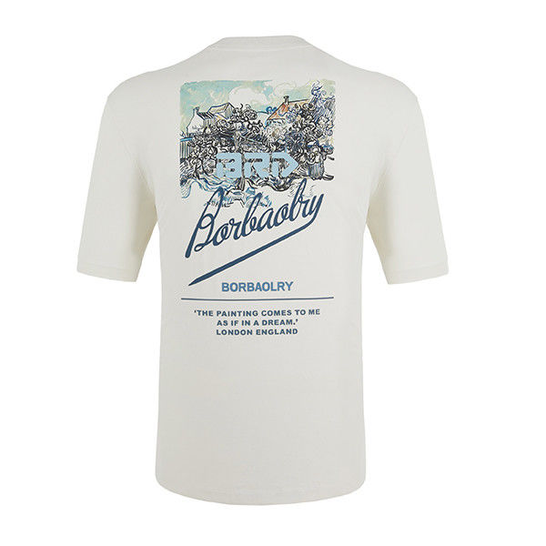 T-shirt lớn cho nam giới Trọng lượng nặng Cotton thoải mái Phong thêu Offset in