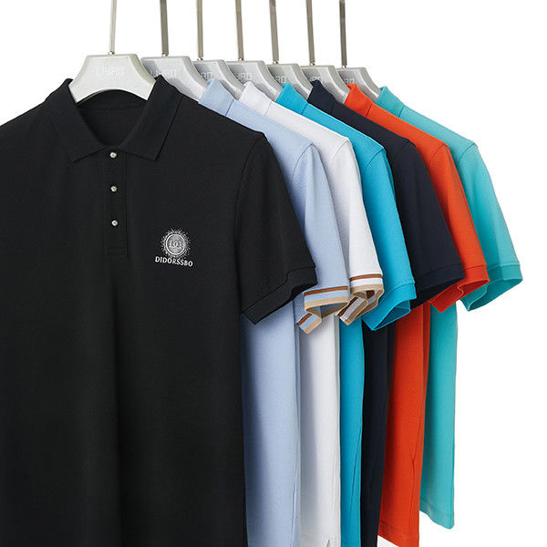 Màu sắc tùy chỉnh Áo Polo Golf sang trọng cho nam giới Áo Polo 100% Cotton với Logo