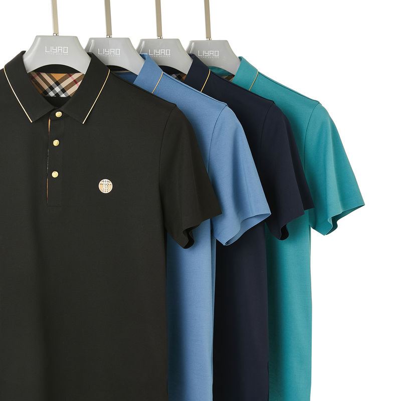 Màu sắc tùy chỉnh Đàn ông Polo T-shirt không may với vải chống nhăn và 100% Cotton