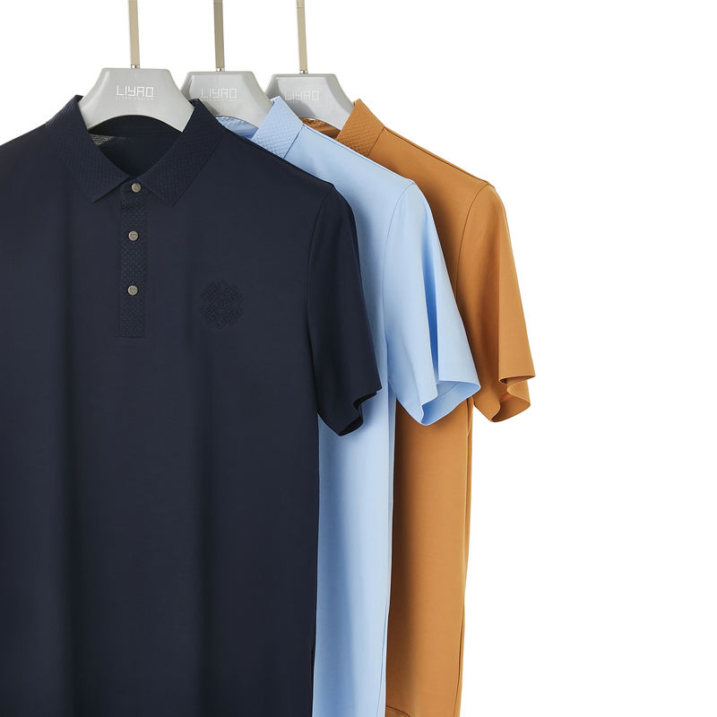 Logo màu tùy chỉnh Polo Spandex Nylon Đàn ông Áo thun không thắt cho OEM ODM Mô hình