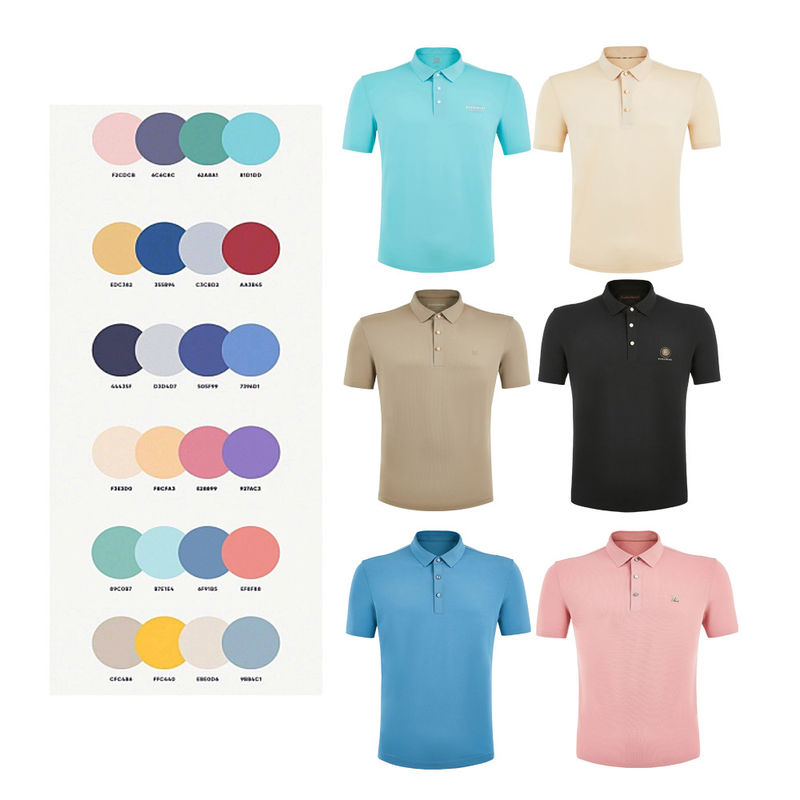 Logo màu tùy chỉnh Polo Spandex Nylon Đàn ông Áo thun không thắt cho OEM ODM Mô hình