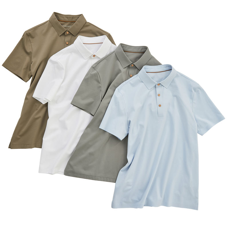 Áo Polo được thêu với logo Áo Polo trắng đơn giản 100% Cotton Màu tùy chỉnh