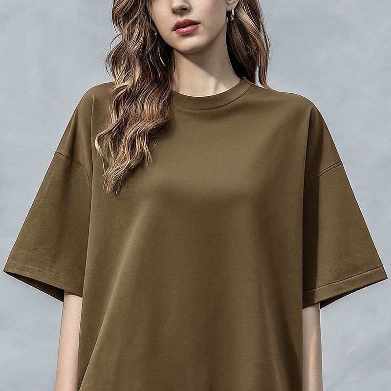 Đơn giản nữ T-Shirt kích thước lớn thân thiện với da 200gm S-6XL Với cổ áo O-Neck