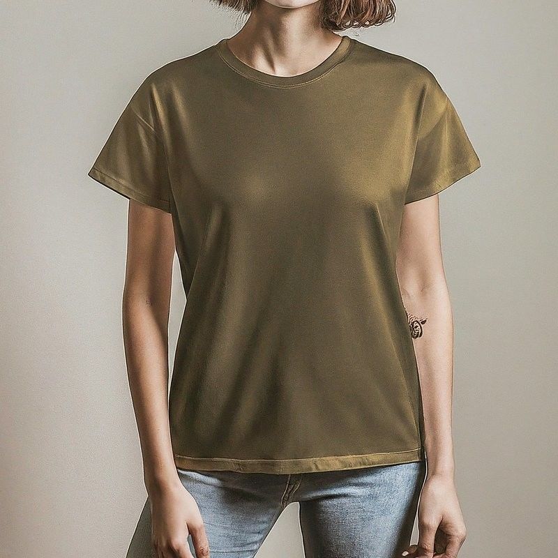 Đơn giản nữ T-Shirt kích thước lớn thân thiện với da 200gm S-6XL Với cổ áo O-Neck