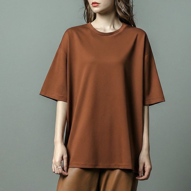 Đơn giản nữ T-Shirt kích thước lớn thân thiện với da 200gm S-6XL Với cổ áo O-Neck