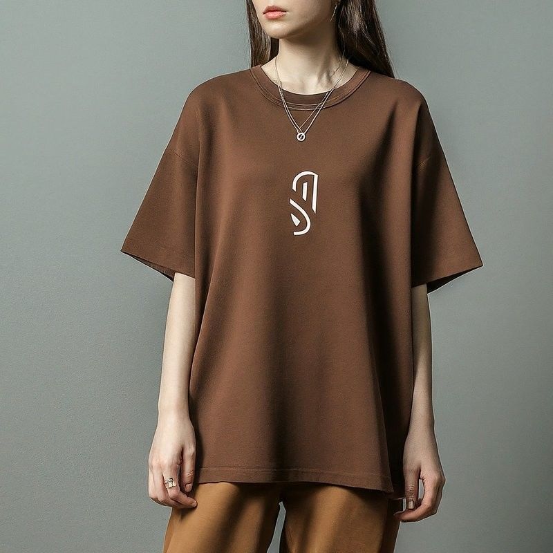 T-shirt phụ nữ đồ họa có kích thước lớn 220 gram với cổ tròn vải đan