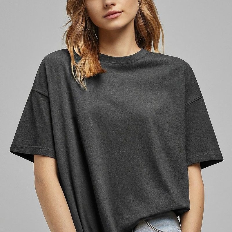 T-shirt phụ nữ tùy chỉnh có kích thước lớn 320 Gsm vải dệt chống nhăn