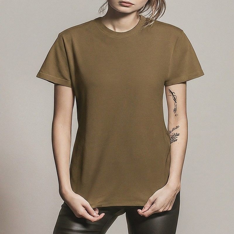 T-shirt phụ nữ tùy chỉnh có kích thước lớn 320 Gsm vải dệt chống nhăn