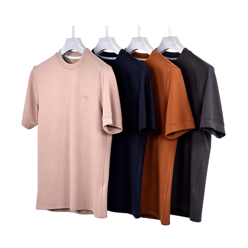 Thiết kế nhãn logo tùy chỉnh bán buôn Áo phông trơn nhanh khô thoáng khí chống nhăn Cổ giả chất lượng cao cho nam giới