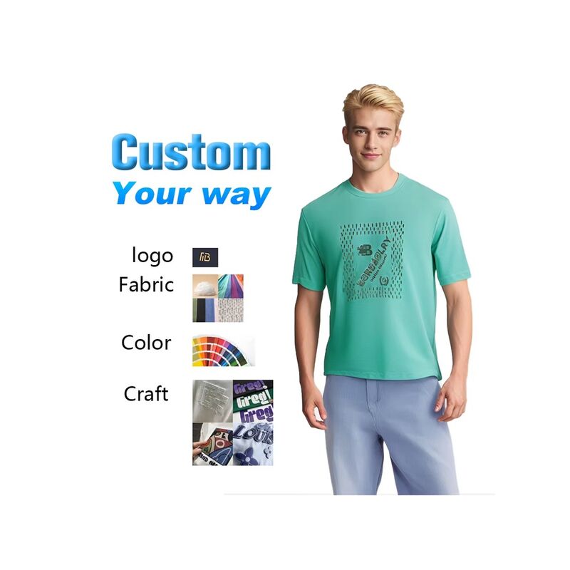 Áo thun cỡ lớn in logo in trực tiếp từ nhà máy, vải cotton đã giặt, phong cách cổ điển, trọng lượng nặng, trơn