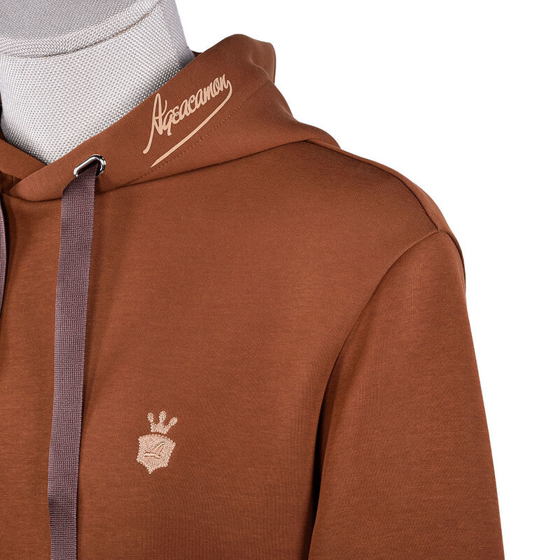 Chất lượng cao áo khoác hoodie nam giới bông hữu cơ áo phông màu nâu 400 Gsm vải vải hoodies cổ điển