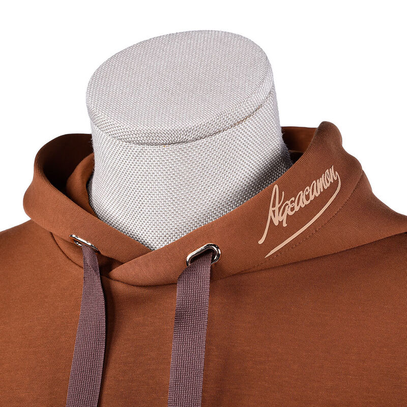 Chất lượng cao áo khoác hoodie nam giới bông hữu cơ áo phông màu nâu 400 Gsm vải vải hoodies cổ điển