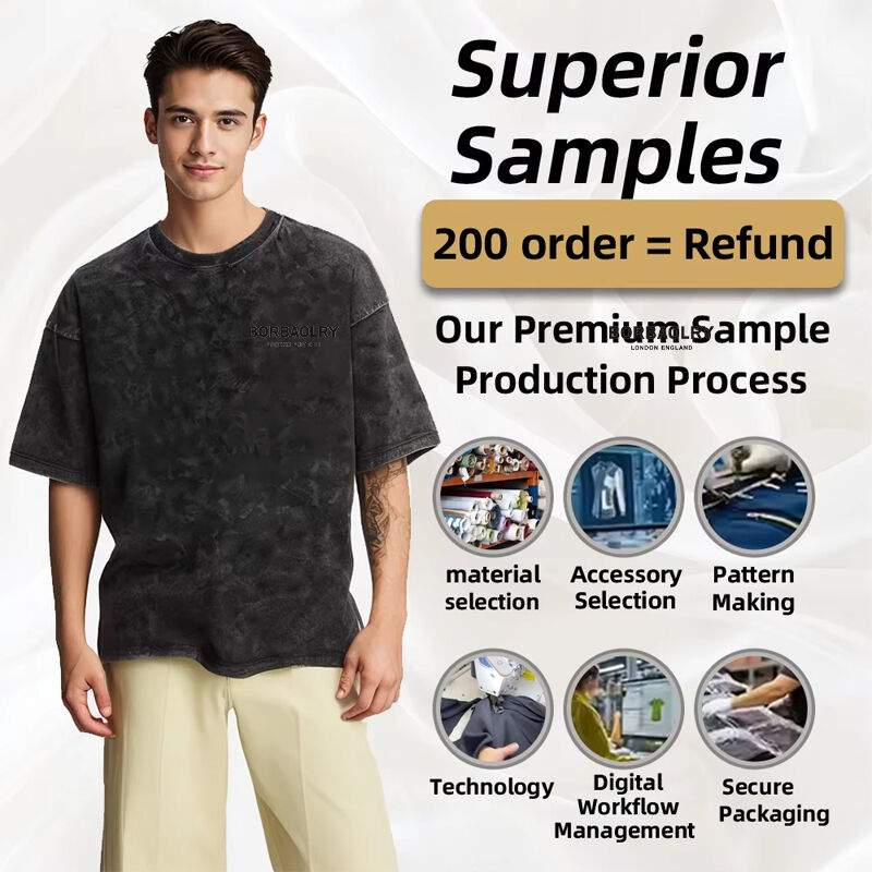 Áo thun nam cotton batik giặt axit phong cách đường phố cổ điển in nổi hip hop tùy chỉnh cho sự kiện quảng bá