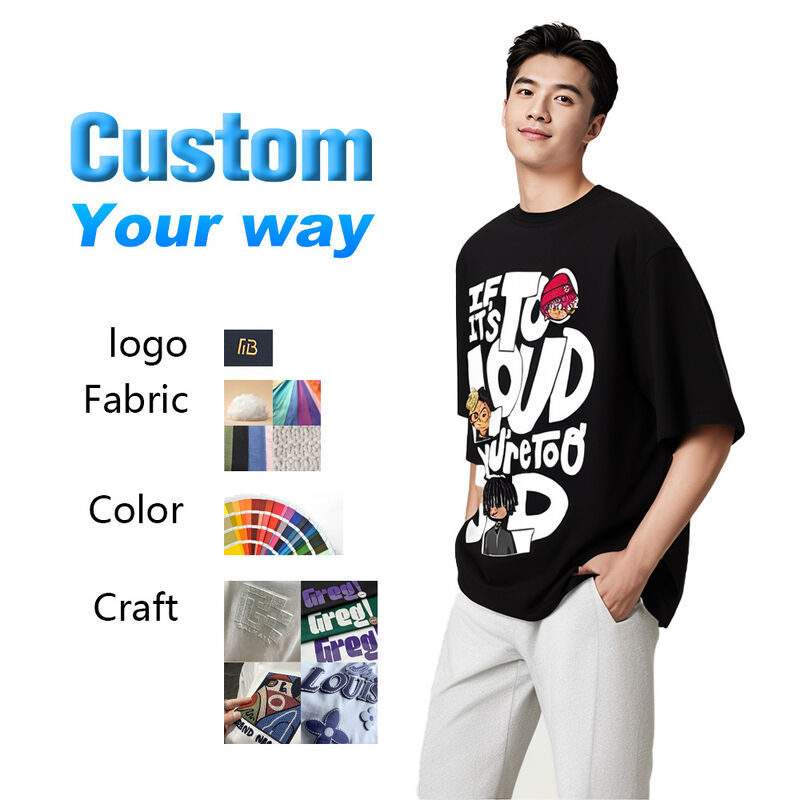 Áo thun nam oversized cotton 100% giặt axit kiểu vintage, cổ điển, cổ tròn, thiết kế phai màu, có thể tùy chỉnh logo, tay ngắn/dài