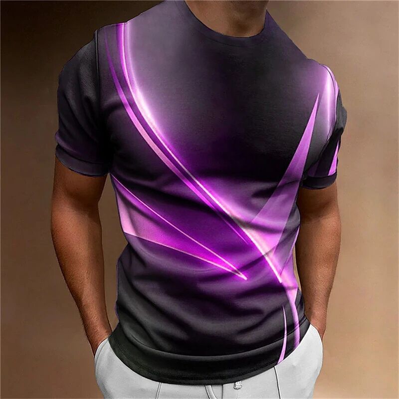 Casual Men Running T-Shirt 3D in kỹ thuật số Quick Dry Soft Polo Collar Fitted Style Tay áo ngắn Vải đan