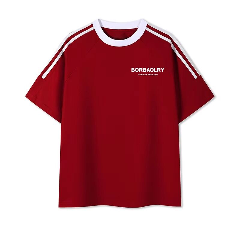 Áo thun nam cổ tròn regular fit dệt kim cotton nhuộm thoải mái, áo thun nam phối họa tiết ngọt ngào