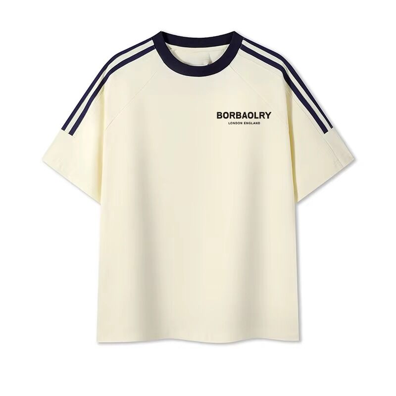 Áo thun nam cổ tròn regular fit dệt kim cotton nhuộm thoải mái, áo thun nam phối họa tiết ngọt ngào