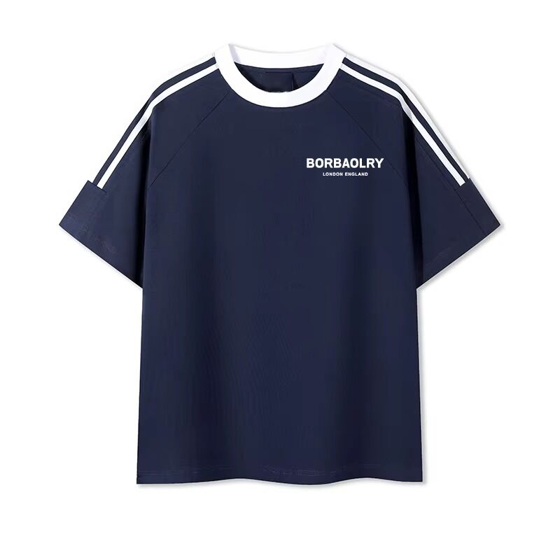 Áo thun nam cổ tròn regular fit dệt kim cotton nhuộm thoải mái, áo thun nam phối họa tiết ngọt ngào