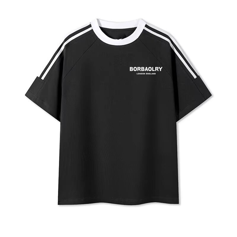 Áo thun nam cổ tròn regular fit dệt kim cotton nhuộm thoải mái, áo thun nam phối họa tiết ngọt ngào