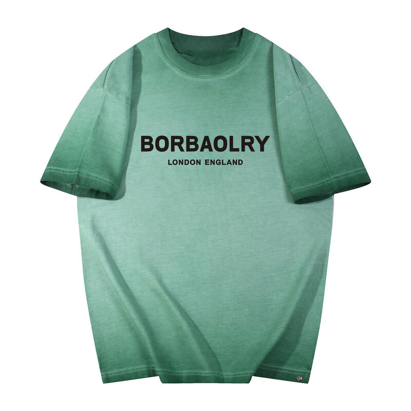 Áo thun nam tùy chỉnh nóng giặt để làm kiểu cũ áo lớn logo tùy chỉnh in thời trang giản dị áo sơ mi tay ngắn