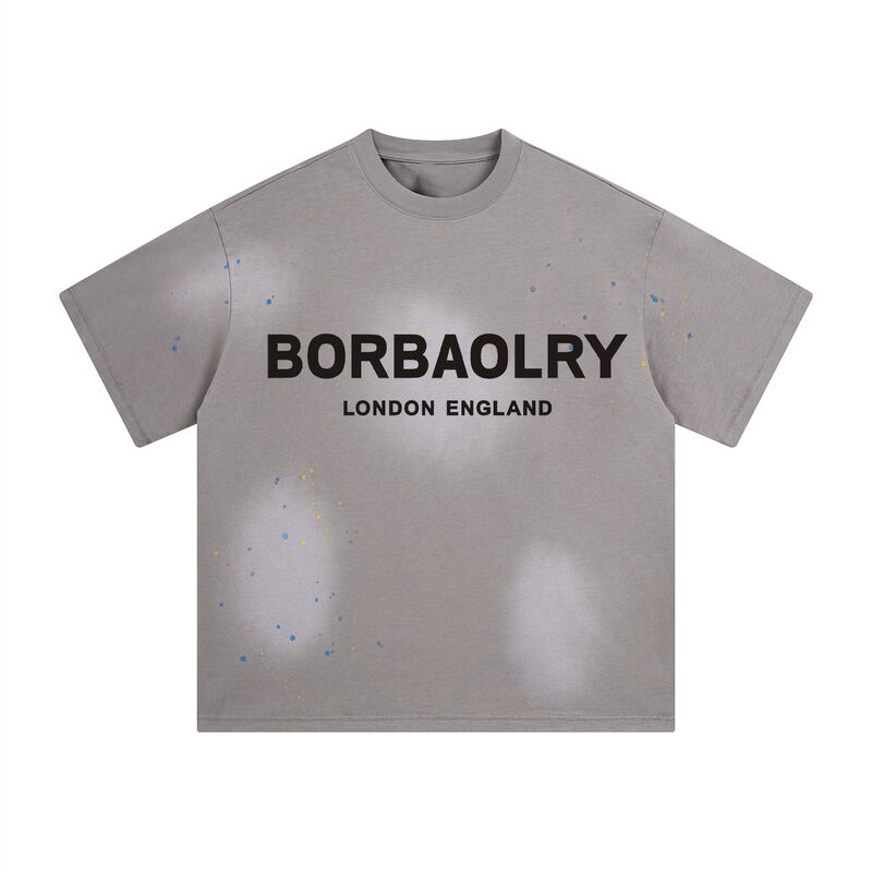 Chất lượng cao Đàn ông nặng khổ sở áo thun hộp Ác rửa áo thun kích thước lớn Custom cắt t áo thun nam