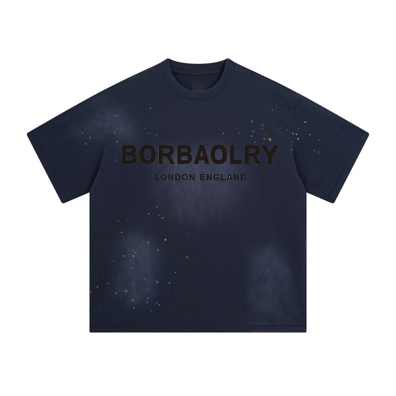 Chất lượng cao Đàn ông nặng khổ sở áo thun hộp Ác rửa áo thun kích thước lớn Custom cắt t áo thun nam