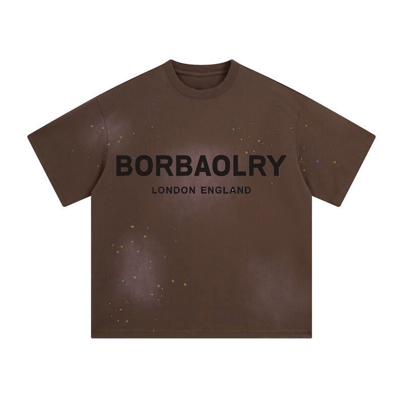 Chất lượng cao Đàn ông nặng khổ sở áo thun hộp Ác rửa áo thun kích thước lớn Custom cắt t áo thun nam