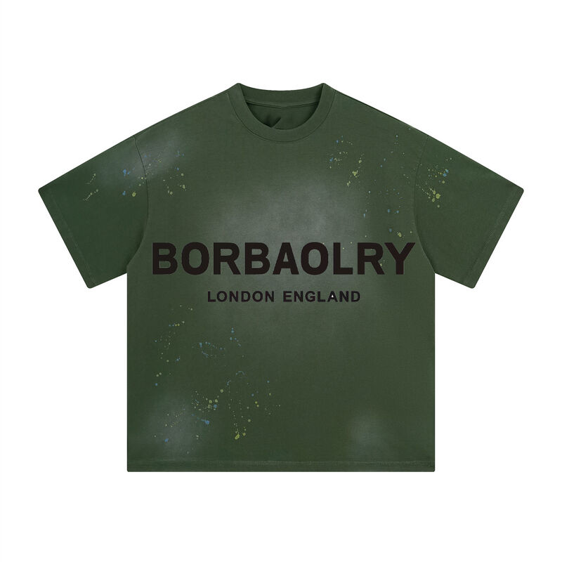 Chất lượng cao Đàn ông nặng khổ sở áo thun hộp Ác rửa áo thun kích thước lớn Custom cắt t áo thun nam