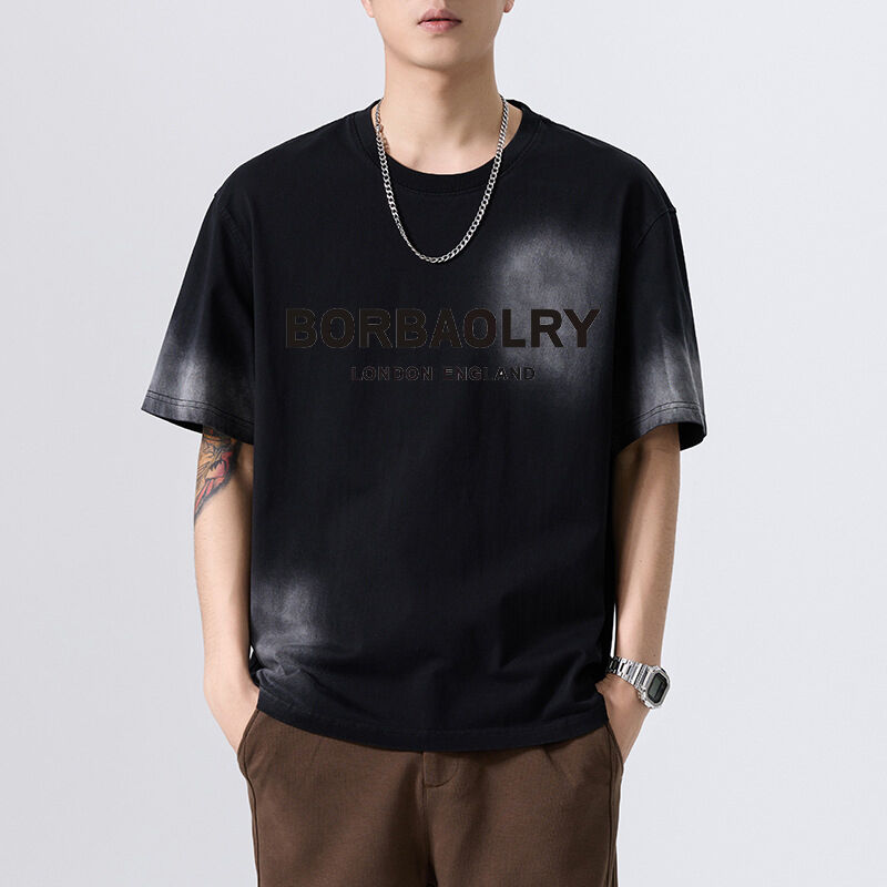 Áo thun cotton unisex oversized 280 Gsm Vintage Acid Wash In DTG Tùy chỉnh Heavyweight Streetwear cho nam