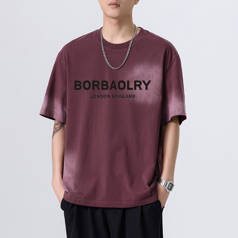 Áo thun cotton unisex oversized 280 Gsm Vintage Acid Wash In DTG Tùy chỉnh Heavyweight Streetwear cho nam