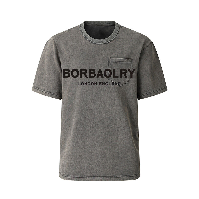 Áo thun nam oversize đen in vintage nặng ký mùa hè unisex