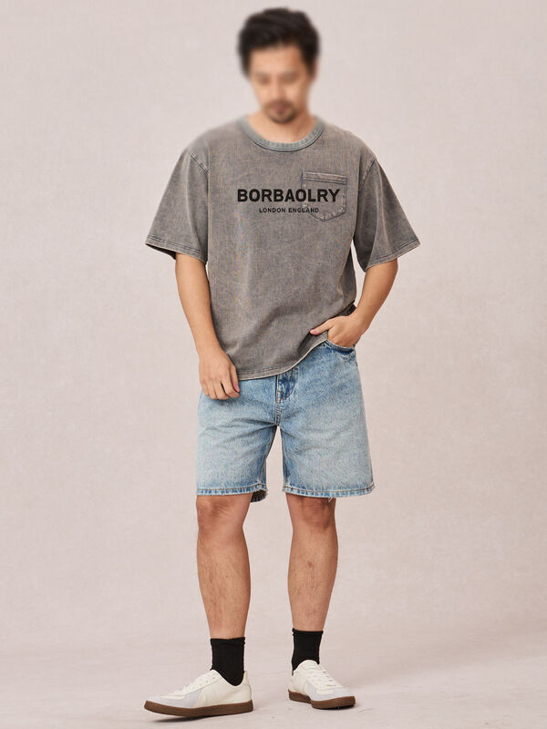 Áo thun nam oversize đen in vintage nặng ký mùa hè unisex