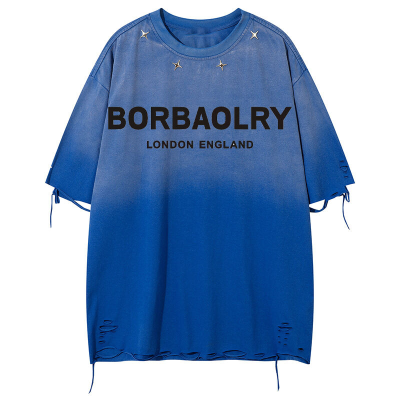 Mùa hè giặt cũ kích thước lớn Vintage đường phố nút trang trí kích thước trắng đơn giản áo phông thể thao áo phông tay ngắn phong cách nam