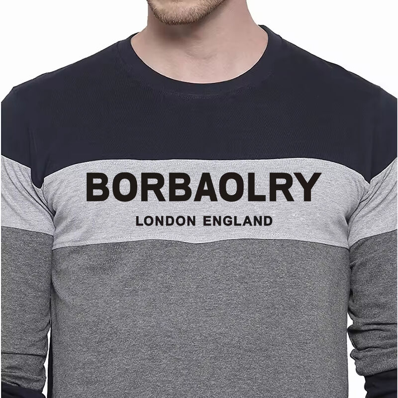 Đàn ông mùa thu và mùa đông Đàn ông kích thước lớn cổ tròn Màu sắc thắt áo len áo thun tay dài mỏng