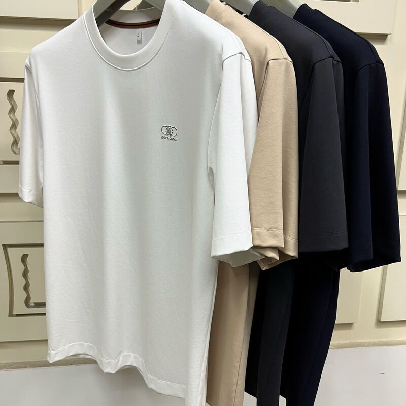 Áo thun nam ngắn tay in tối giản, áo thun trơn cơ bản cho nam