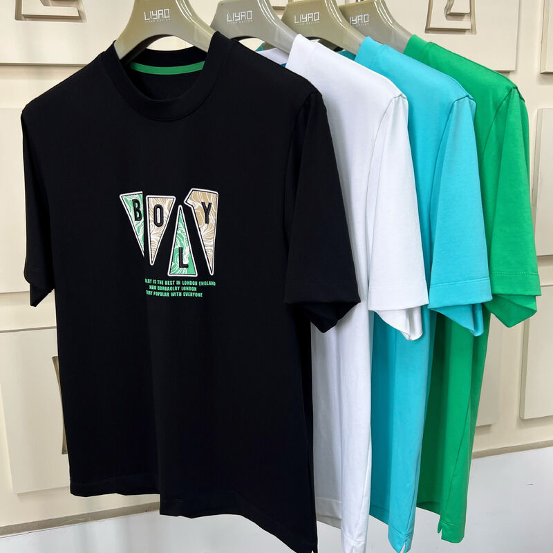 Đàn ông Crew Neck áo thun tay ngắn, in ấn đồ họa thời trang và thêu áo thun đa màu đơn giản 100% bông áo thun cho nam giới