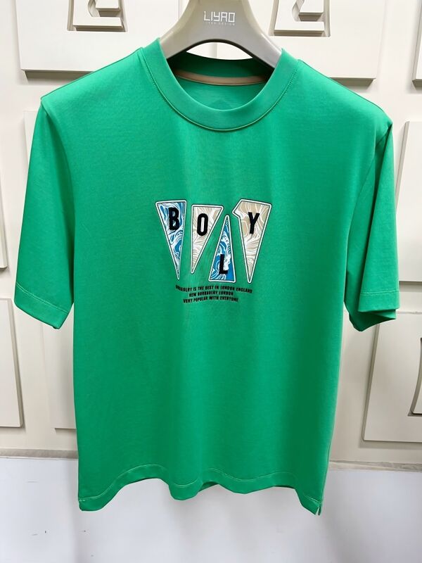 Đàn ông Crew Neck áo thun tay ngắn, in ấn đồ họa thời trang và thêu áo thun đa màu đơn giản 100% bông áo thun cho nam giới