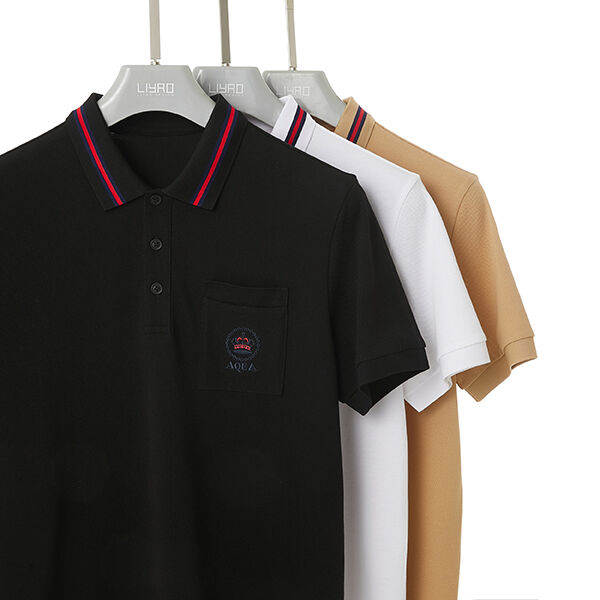 Phân phối tinh tế thân thiện với da Trắng Đen Cotton thiết yếu áo Polo đơn giản Đàn ông Với logo tùy chỉnh nhãn thêu Casual