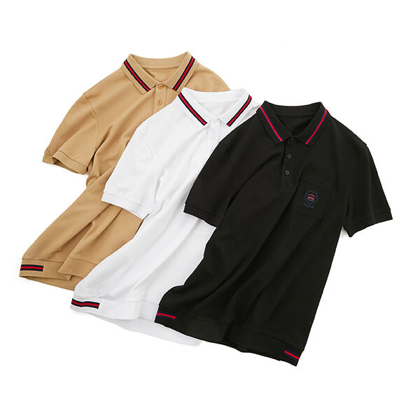 Phân phối tinh tế thân thiện với da Trắng Đen Cotton thiết yếu áo Polo đơn giản Đàn ông Với logo tùy chỉnh nhãn thêu Casual