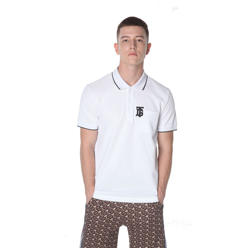 Áo thun polo golf thêu cotton cao cấp màu đen trắng tùy chỉnh cho nam